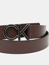 Calvin Klein hnědý kožený pánský pásek CK Enamel Öv