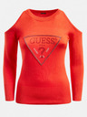 Guess Cut-Out Sleeves Triangle Logo Pulóver
